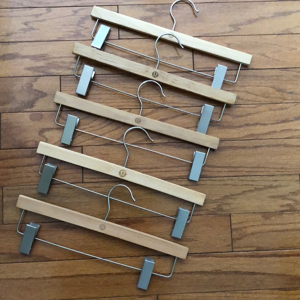 Lululemon Wooden Hangers for Bottoms Set of 5